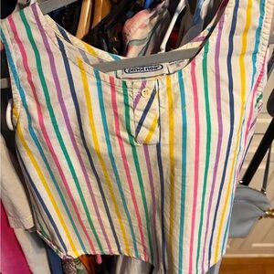 Pinot Noir Multicolor Striped Sleeveless Vintage Top